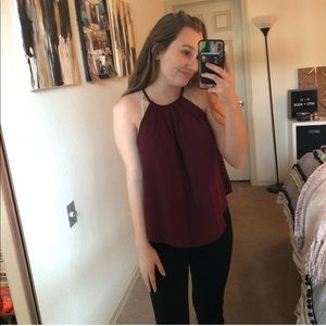 Wine Colored Halter Top. Size Small